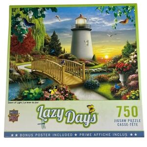 Master Pieces Lazy‎ Days Lighthouse 750 Piece Jigsaw Puzzle with Poster